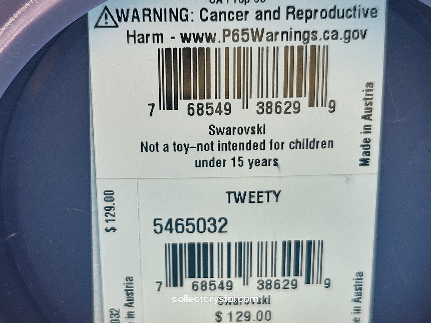 Looney Tunes TWEETY Bird Crystal Figurine 5465032 Mint in Box