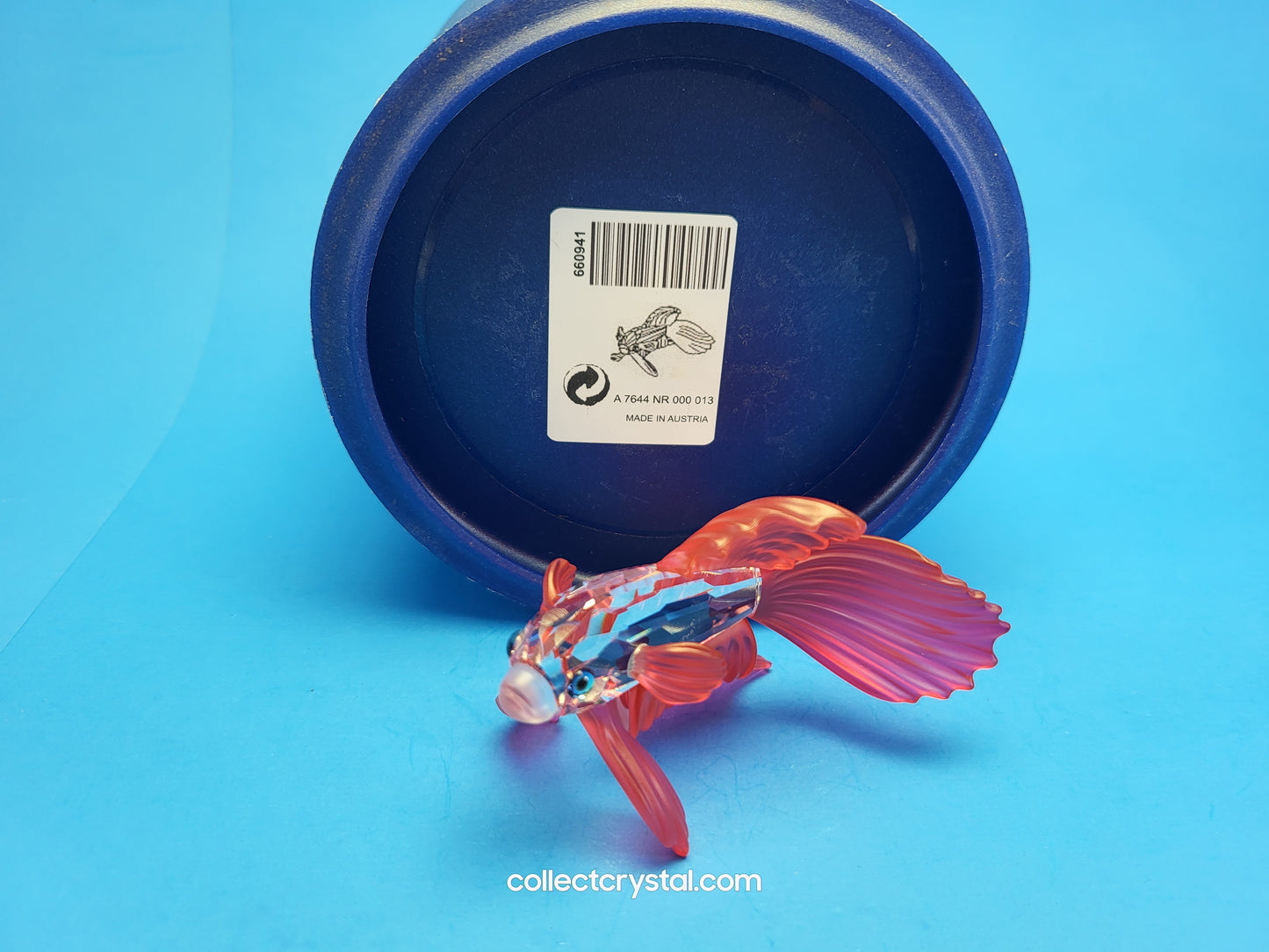 Siamese Fighting Fish Red Crystal Figurine 660941 mib