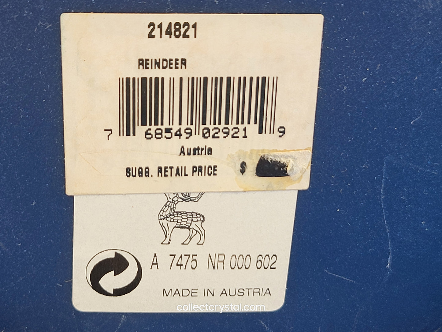 Christmas Crystal Santa's Reindeer A 7475 NR 000 602 or 214821