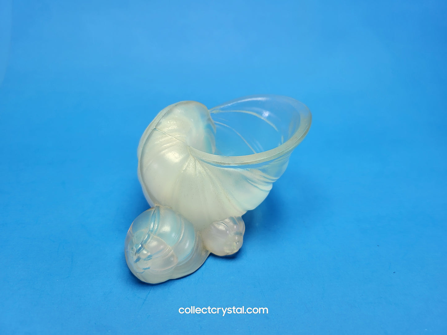 SABINO FRANCE SNAIL SHELL OPALESCENT ART GLASS SCULPTURE , SIGNED