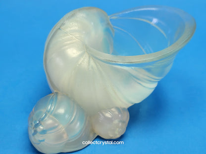 SABINO FRANCE SNAIL SHELL OPALESCENT ART GLASS SCULPTURE , SIGNED