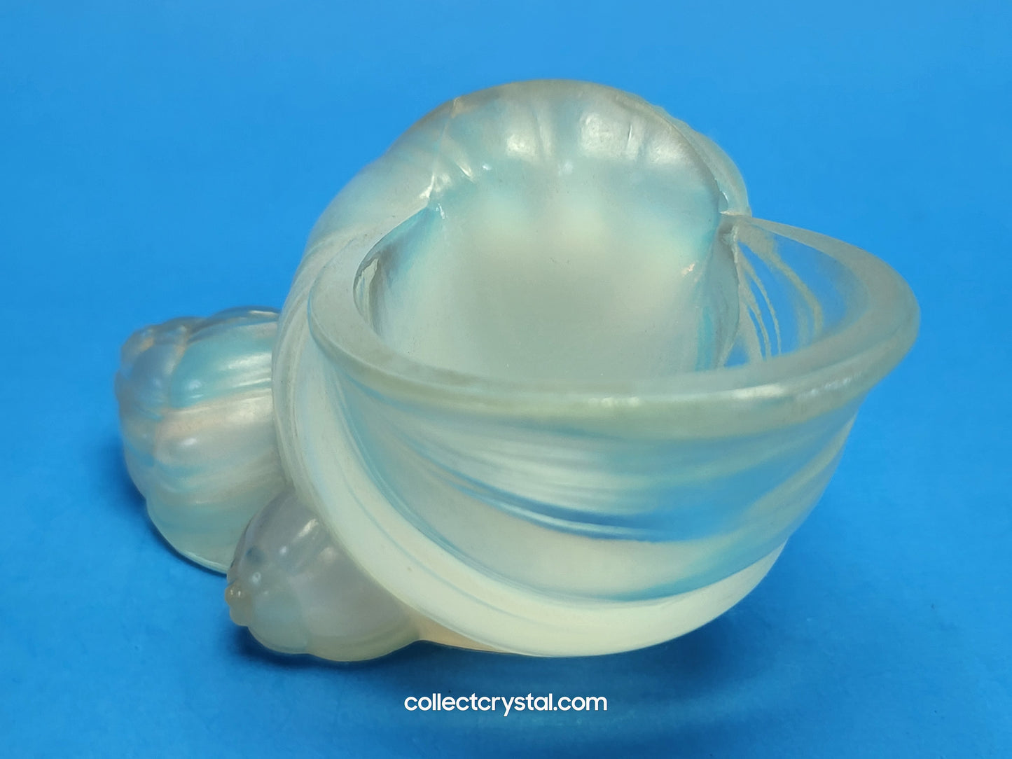 SABINO FRANCE SNAIL SHELL OPALESCENT ART GLASS SCULPTURE , SIGNED