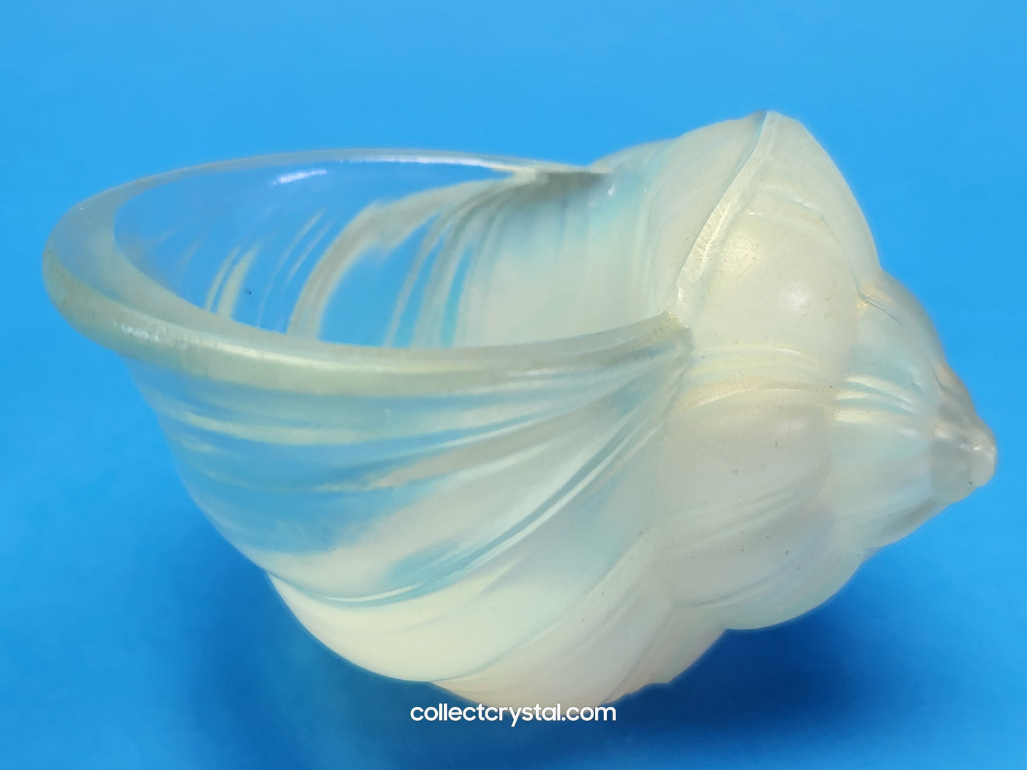 SABINO FRANCE SNAIL SHELL OPALESCENT ART GLASS SCULPTURE , SIGNED