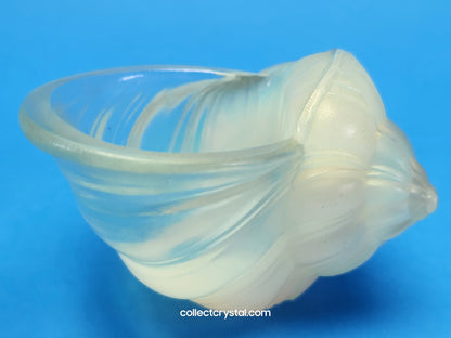 SABINO FRANCE SNAIL SHELL OPALESCENT ART GLASS SCULPTURE , SIGNED