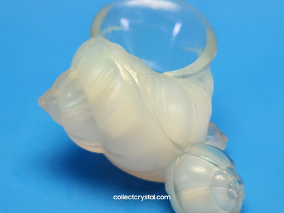 SABINO FRANCE SNAIL SHELL OPALESCENT ART GLASS SCULPTURE , SIGNED