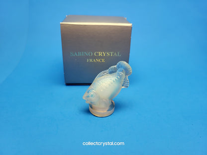Sabino Fish Opalescent Art Glass Figurine 2" tall