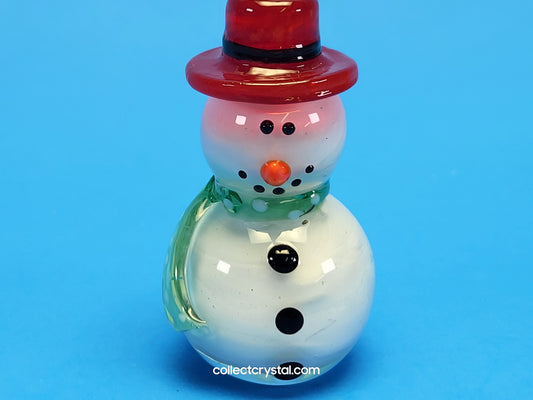 Snowman Hand blown glass 5 inches figurine