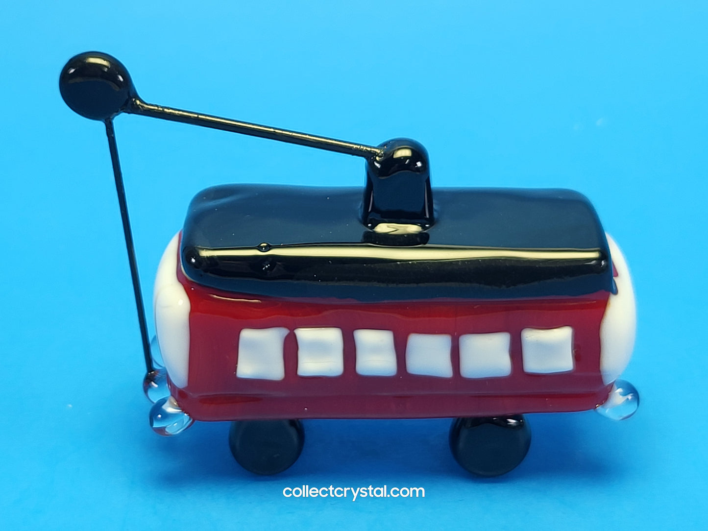 Cable Car Tolly in Hand blown glass 5 inches figurine