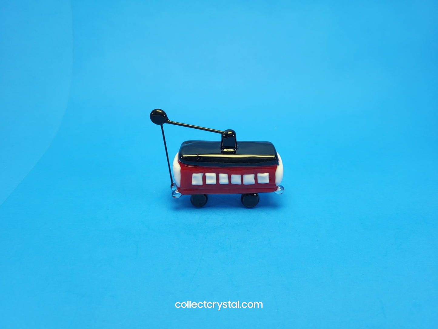 Cable Car Tolly in Hand blown glass 5 inches figurine