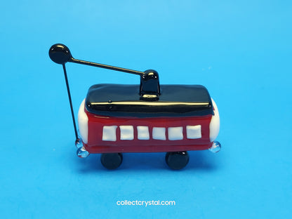 Cable Car Tolly in Hand blown glass 5 inches figurine