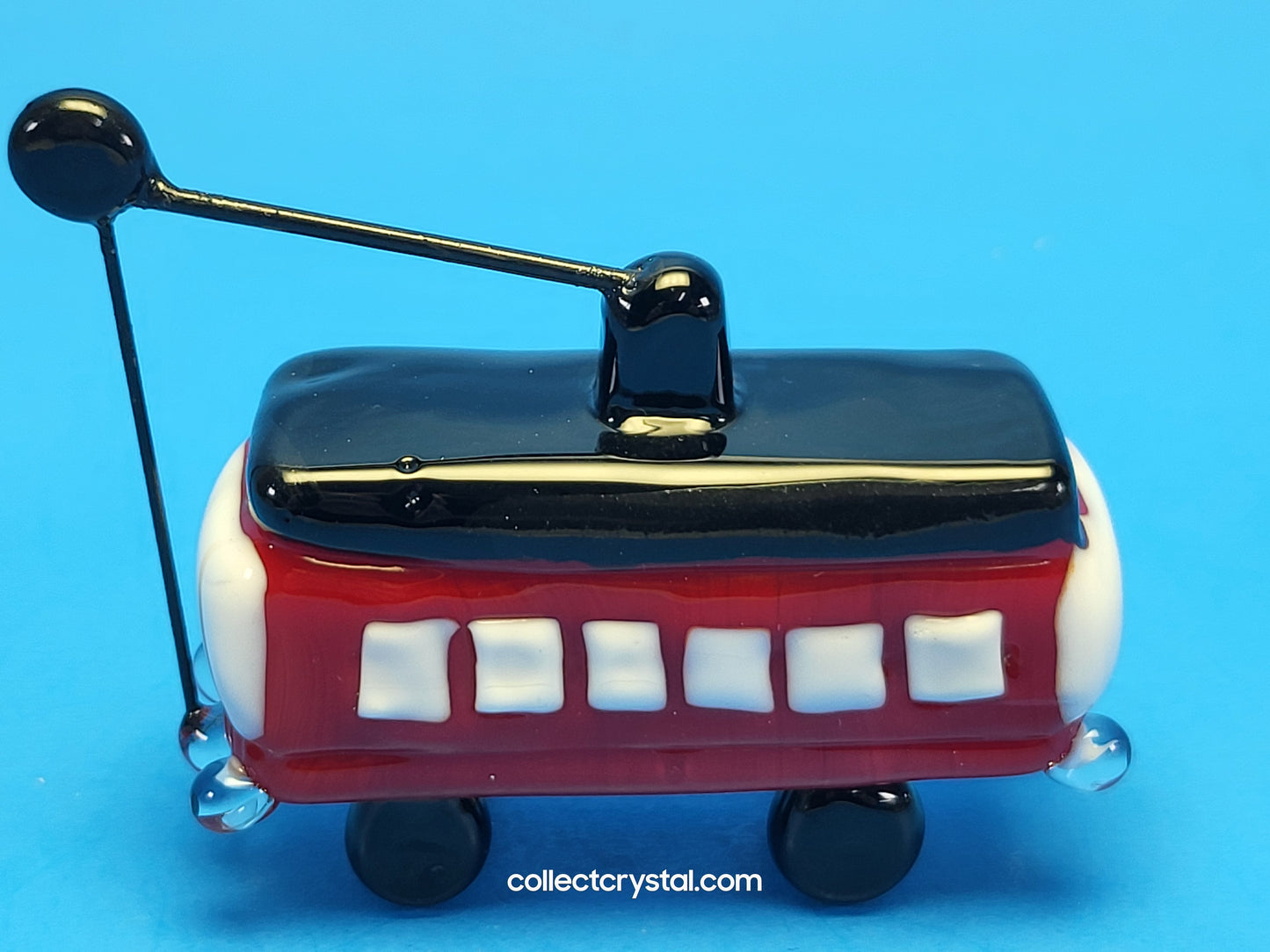 Cable Car Tolly in Hand blown glass 5 inches figurine