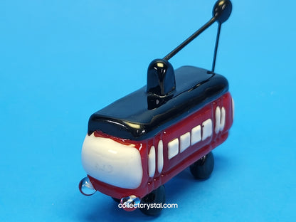 Cable Car Tolly in Hand blown glass 5 inches figurine