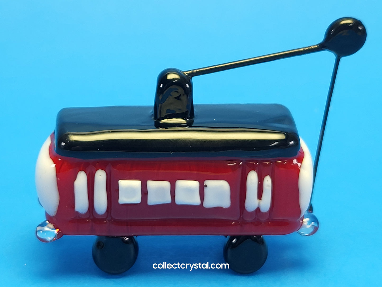 Cable Car Tolly in Hand blown glass 5 inches figurine
