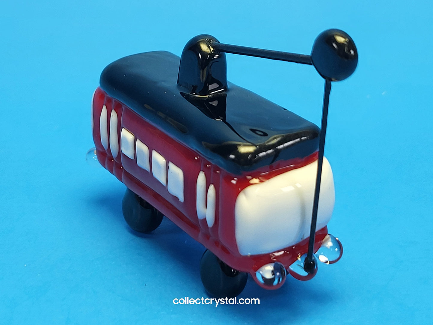 Cable Car Tolly in Hand blown glass 5 inches figurine