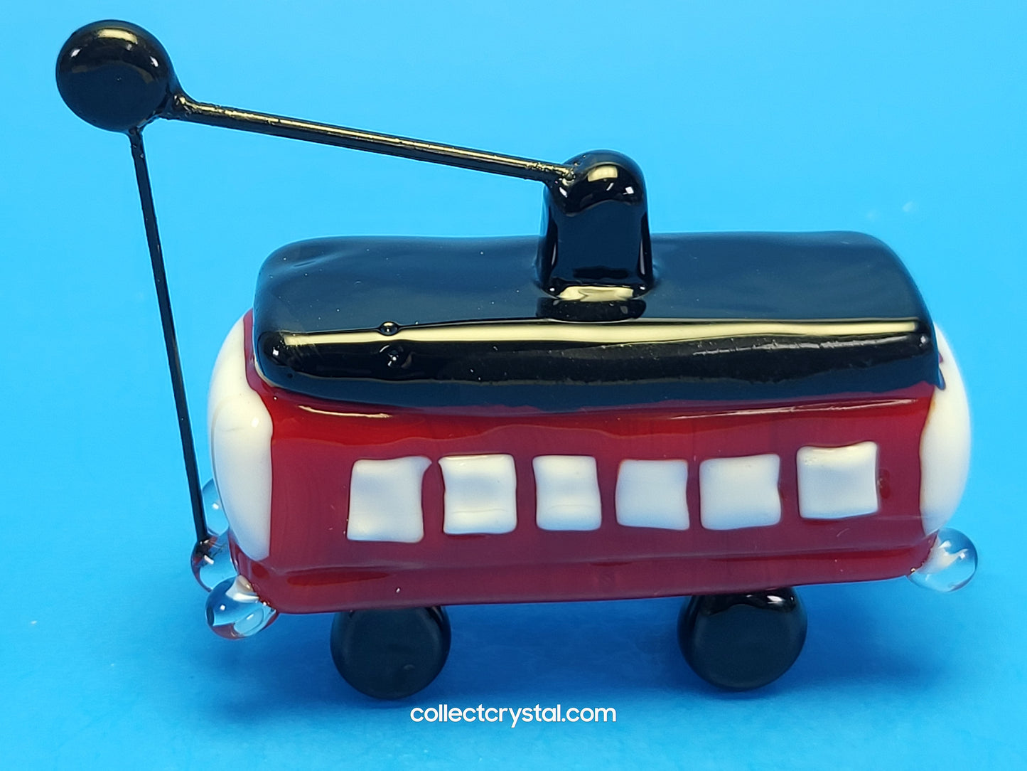 Cable Car Tolly in Hand blown glass 5 inches figurine
