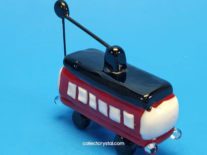 Cable Car Tolly in Hand blown glass 5 inches figurine