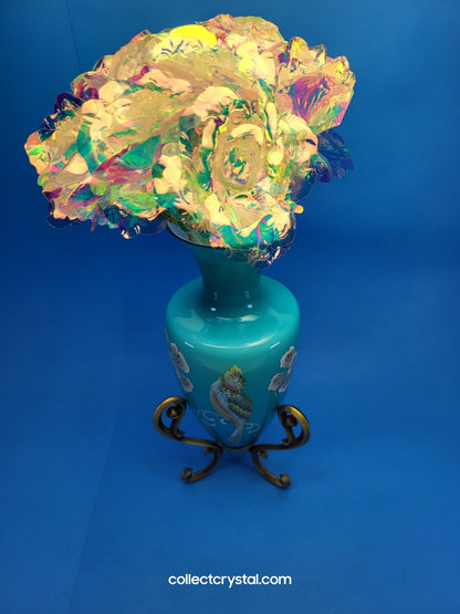 Fenton Landmark Collection Blue Glass Vase Amphora LE  7291/8800 Signed M. Kibbe