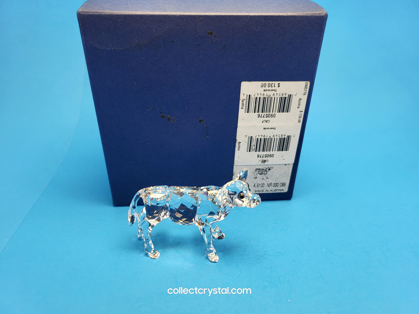 Swarovski Mother Cow # 905775 Farm Animal & Baby Cow Calf # 90576 Set of 2
