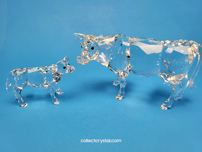 Swarovski Mother Cow # 905775 Farm Animal & Baby Cow Calf # 90576 Set of 2