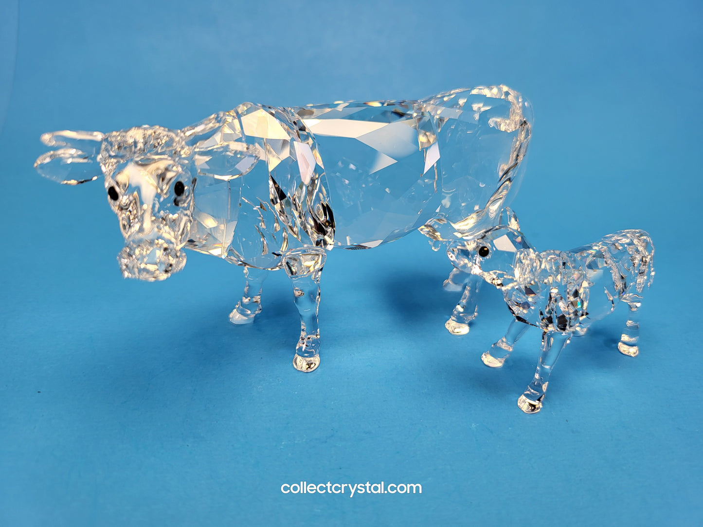 Swarovski Mother Cow # 905775 Farm Animal & Baby Cow Calf # 90576 Set of 2