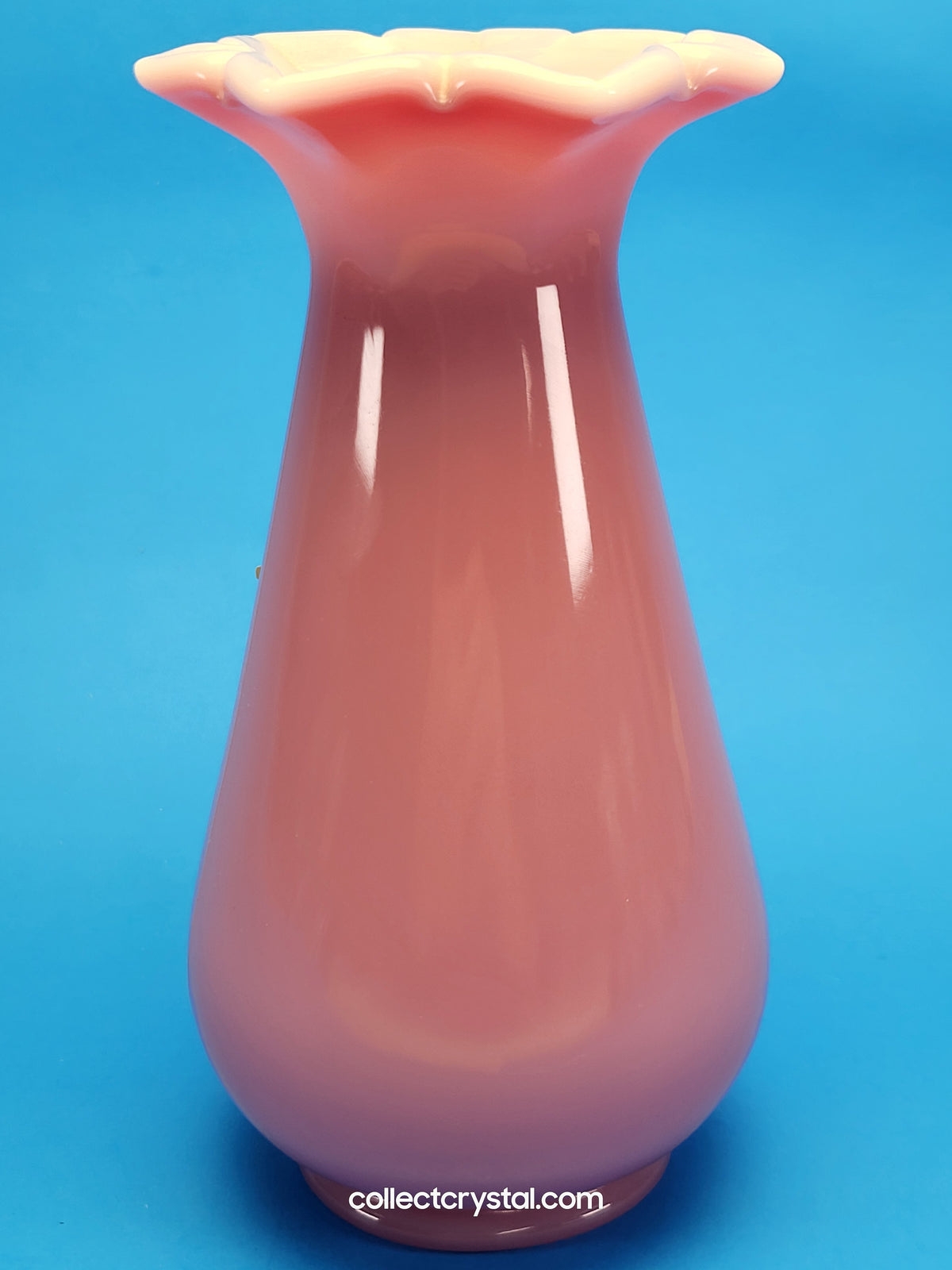 Fenton Connoisseur Series Rose Quartz Sand Carved Mary Gregory Vase LE 435 / 1500