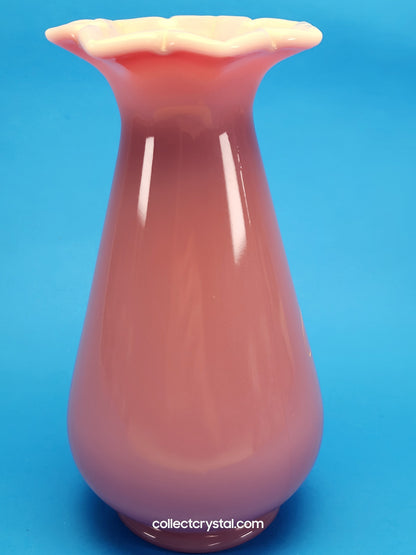 Fenton Connoisseur Series Rose Quartz Sand Carved Mary Gregory Vase LE 435 / 1500