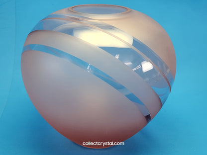 Fenton pink glass spherical matte - spiral optic horizon vase