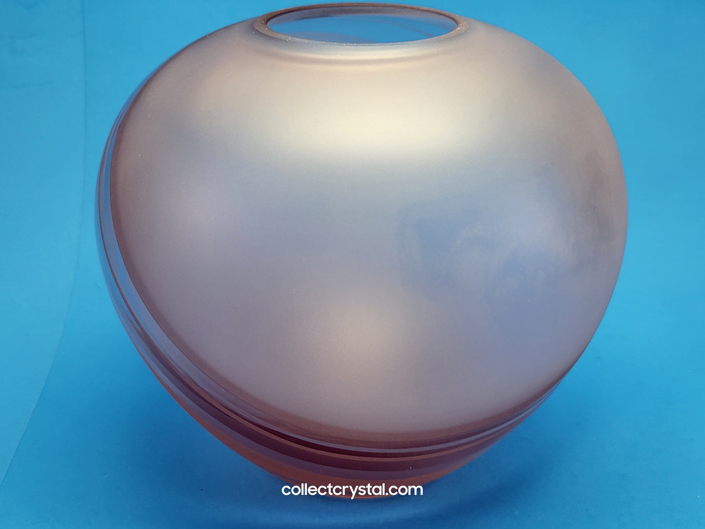 Fenton pink glass spherical matte - spiral optic horizon vase