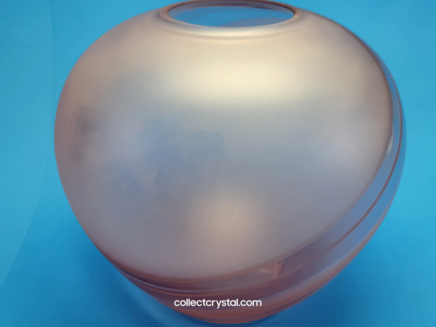 Fenton pink glass spherical matte - spiral optic horizon vase