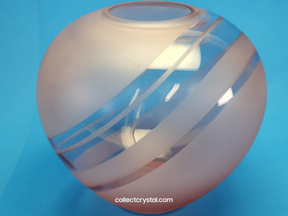 Fenton pink glass spherical matte - spiral optic horizon vase