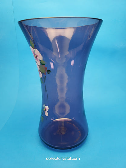 Fenton Purple Modern Artistic Glass Vase Hand Painted by S. Jackson