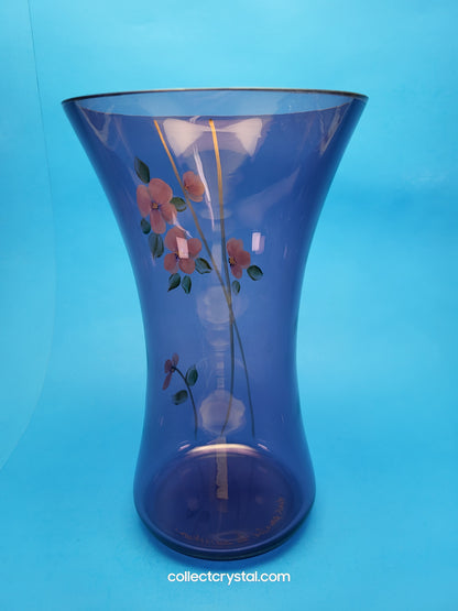 Fenton Purple Modern Artistic Glass Vase Hand Painted by S. Jackson