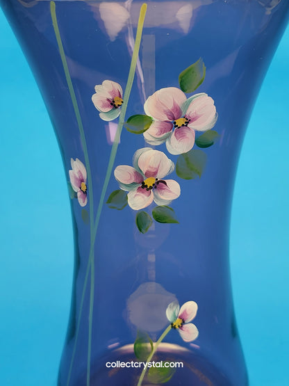Fenton Purple Modern Artistic Glass Vase Hand Painted by S. Jackson