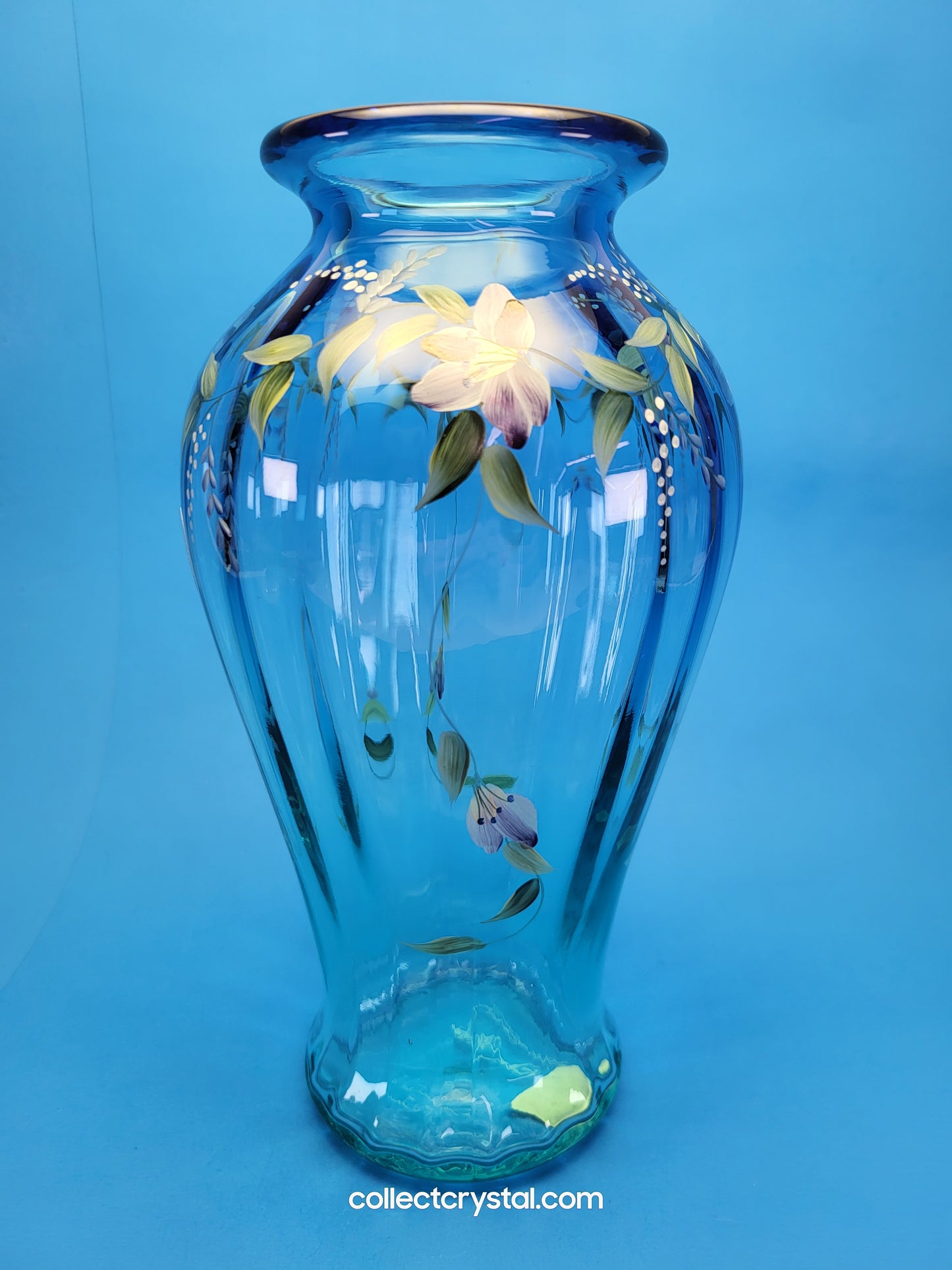 TRANQUILITY VASE - BLUE/AQUAMARINE 1999 Hand Painted LE 2096 S. Fisher