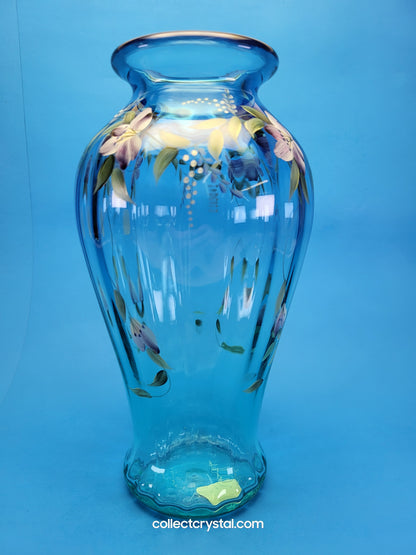 TRANQUILITY VASE - BLUE/AQUAMARINE 1999 Hand Painted LE 2096 S. Fisher