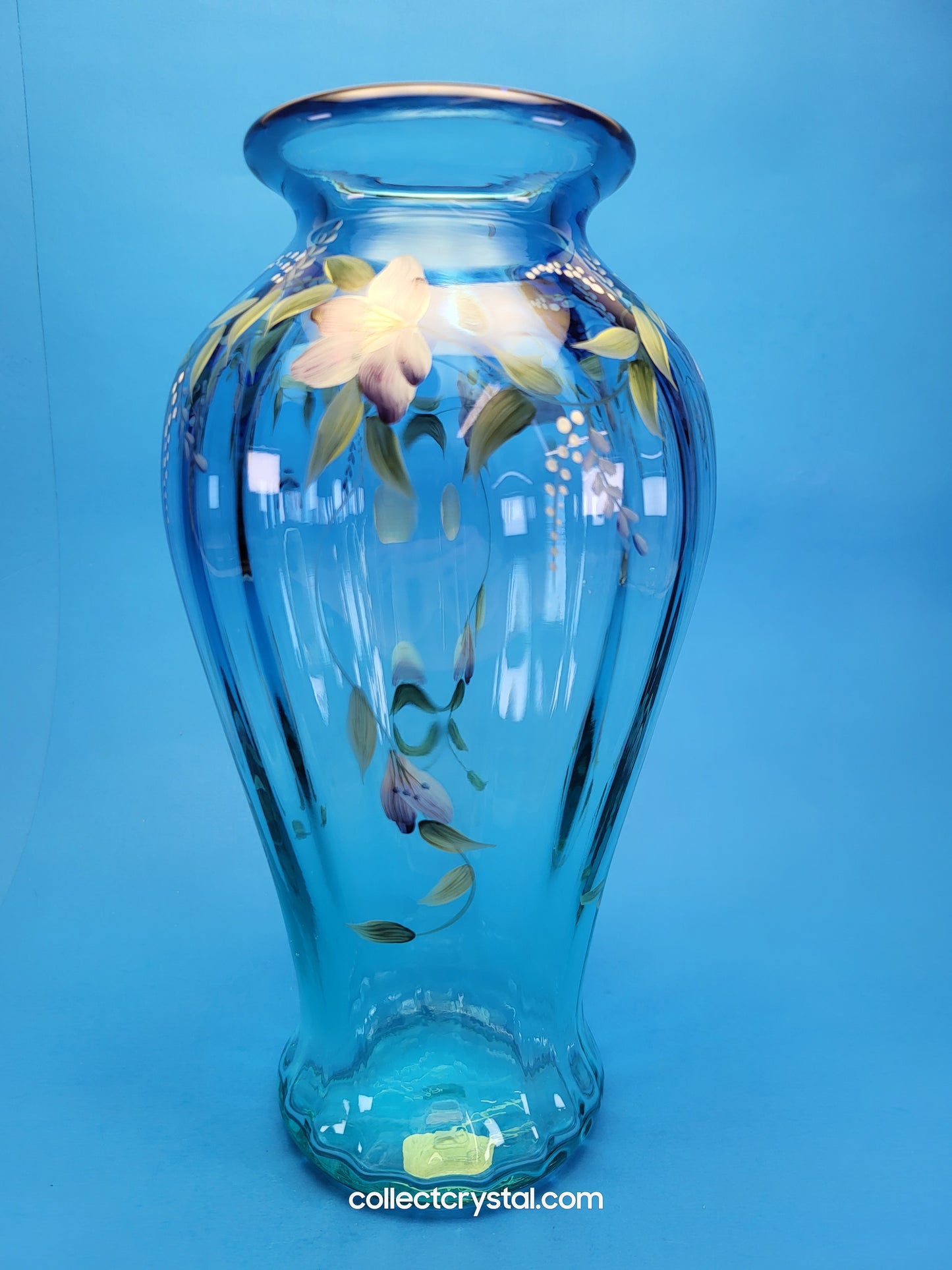 TRANQUILITY VASE - BLUE/AQUAMARINE 1999 Hand Painted LE 2096 S. Fisher