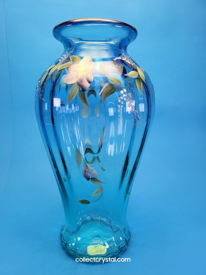 TRANQUILITY VASE - BLUE/AQUAMARINE 1999 Hand Painted LE 2096 S. Fisher