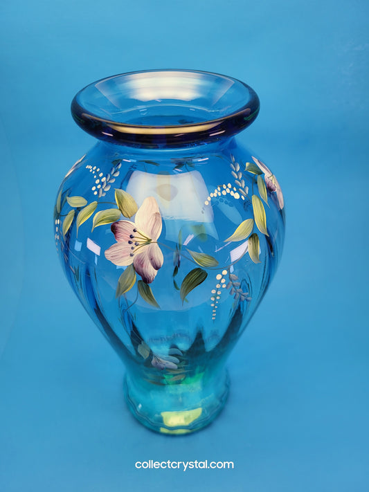 TRANQUILITY VASE - BLUE/AQUAMARINE 1999 Hand Painted LE 2096 S. Fisher
