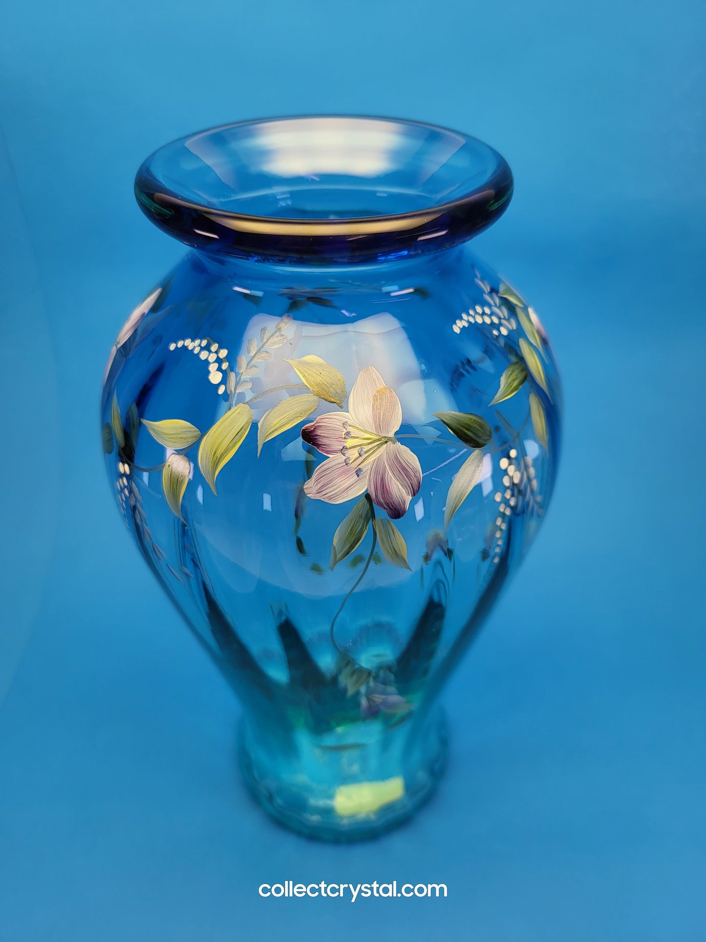 TRANQUILITY VASE - BLUE/AQUAMARINE 1999 Hand Painted LE 2096 S. Fisher