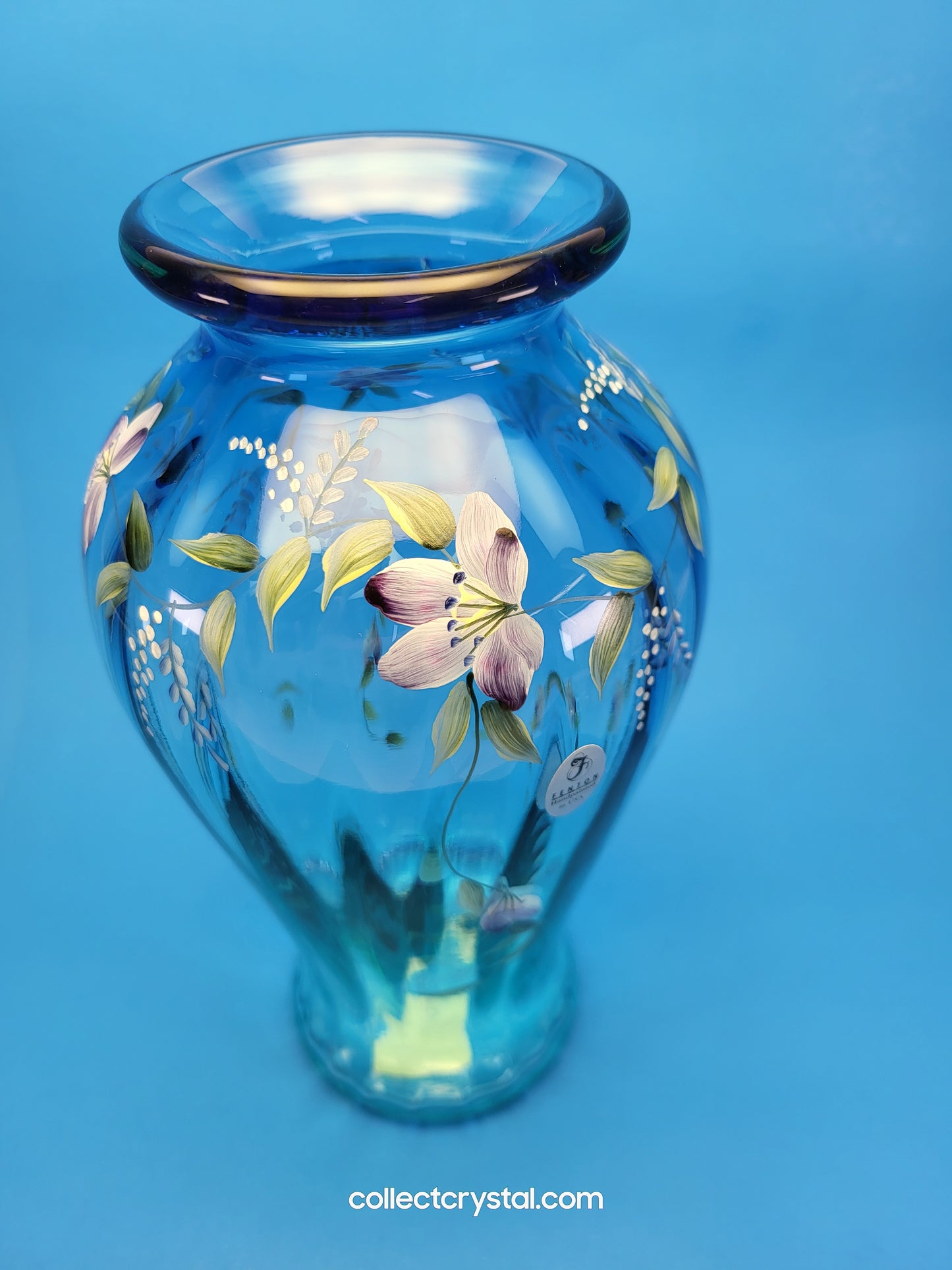 TRANQUILITY VASE - BLUE/AQUAMARINE 1999 Hand Painted LE 2096 S. Fisher