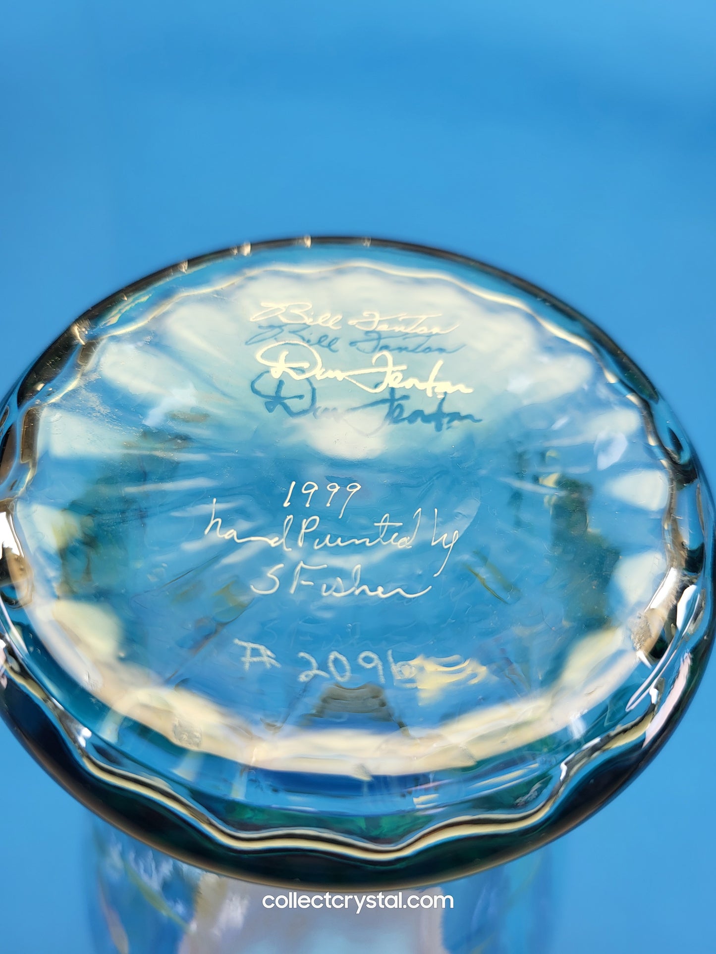 TRANQUILITY VASE - BLUE/AQUAMARINE 1999 Hand Painted LE 2096 S. Fisher