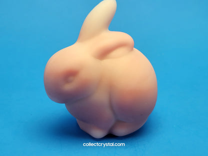 FENTON GLASS PINK ROSELINE CHUBBY BUNNY RABBIT FIGURINE