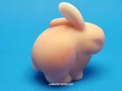 FENTON GLASS PINK ROSELINE CHUBBY BUNNY RABBIT FIGURINE