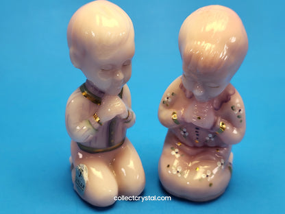 Fenton Boy & Girls Prayers Rosaline Hand Painted Limited Edition # 1049