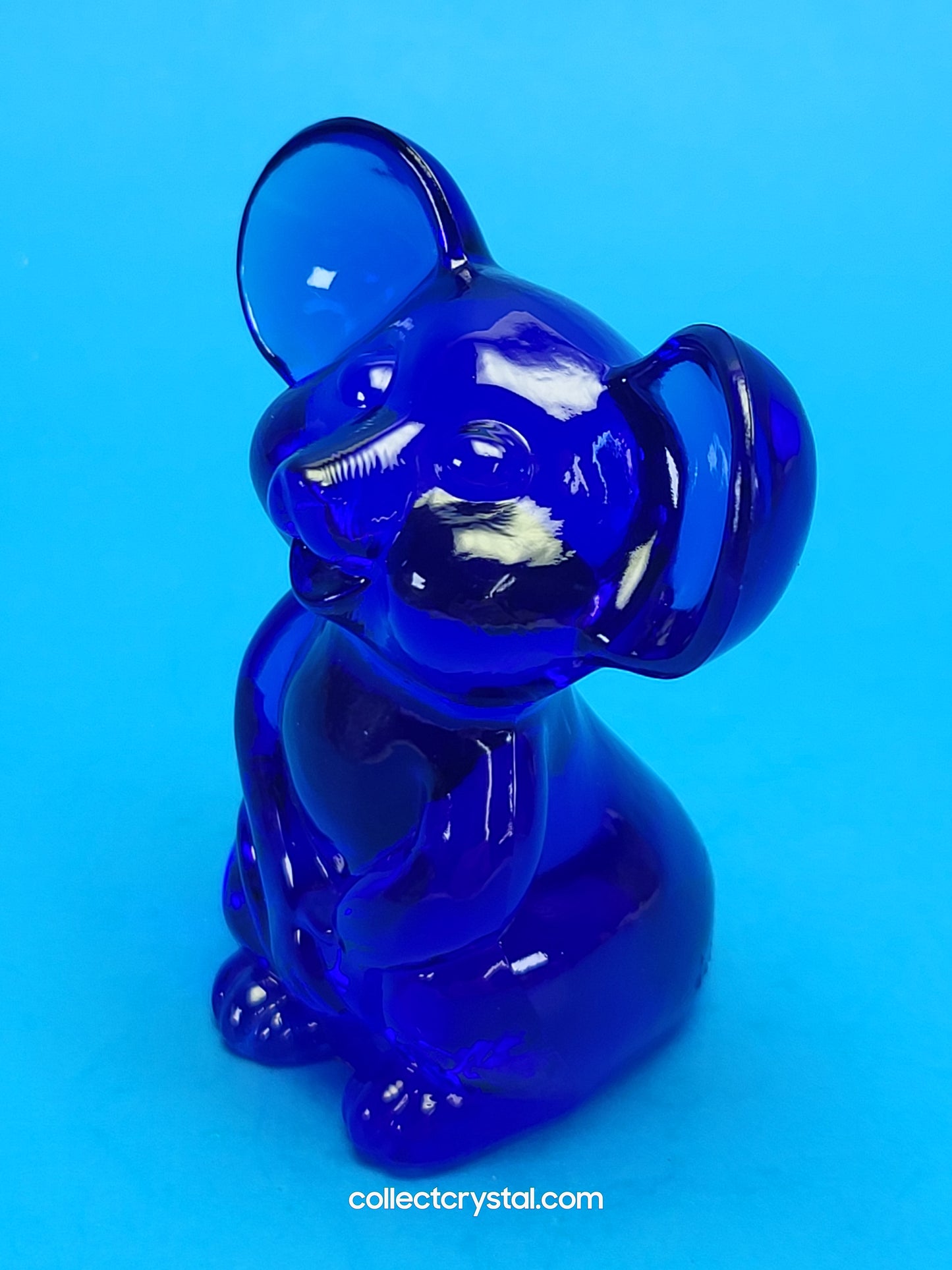 Fenton Glass Cobalt Blue Mouse Figurine