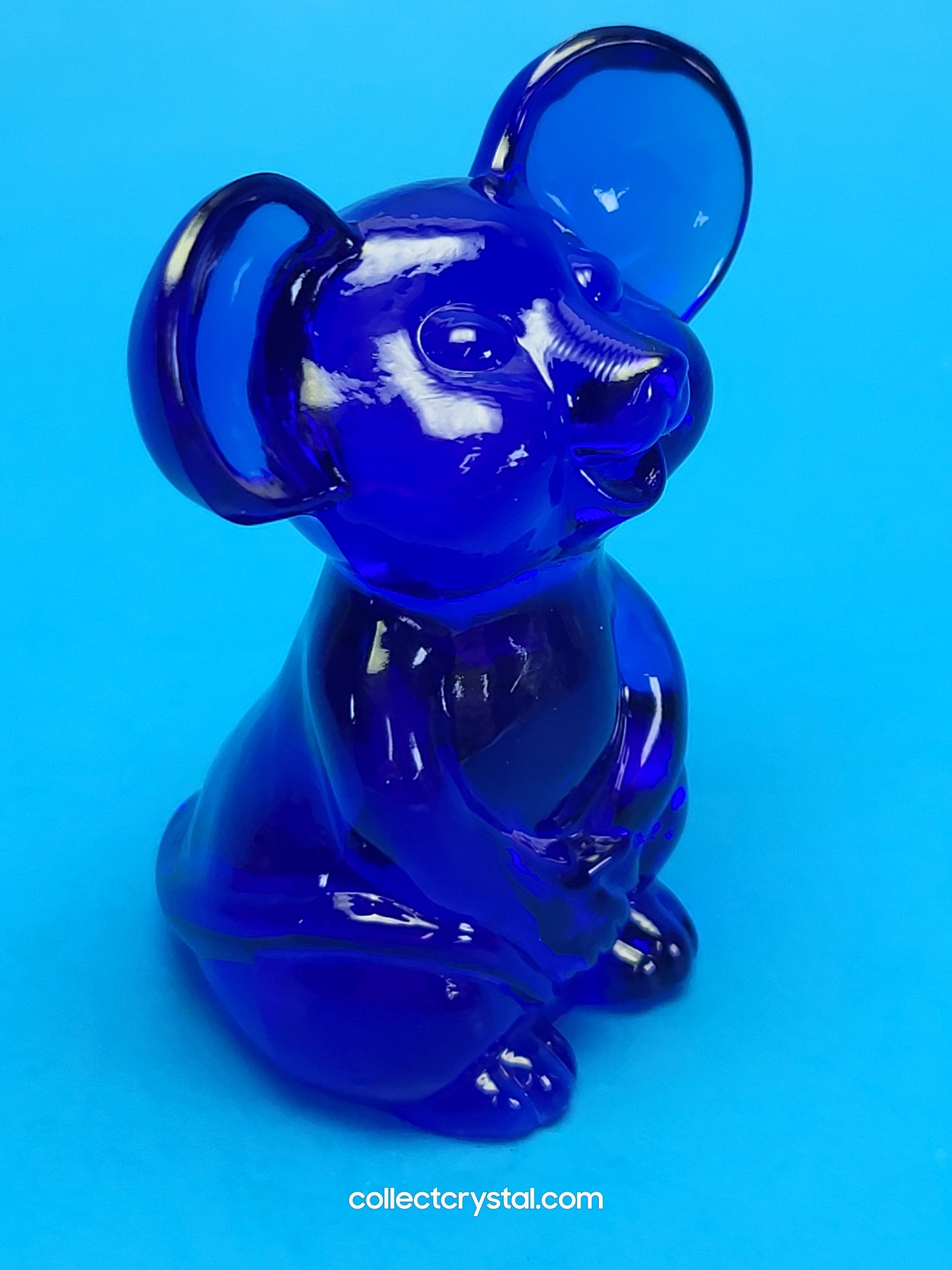 Fenton Glass Cobalt Blue Mouse Figurine
