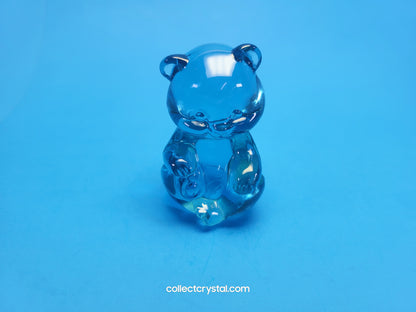 Fenton Bear Mini Small Figurine - Art Glass Cobalt Blue Miniature Sitting