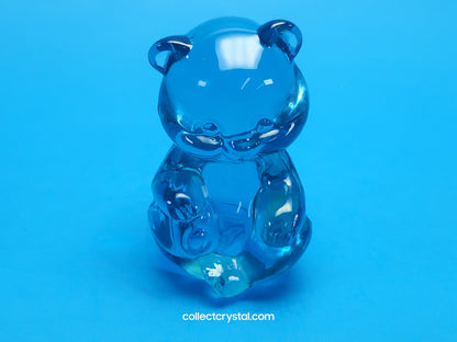 Fenton Bear Mini Small Figurine - Art Glass Cobalt Blue Miniature Sitting