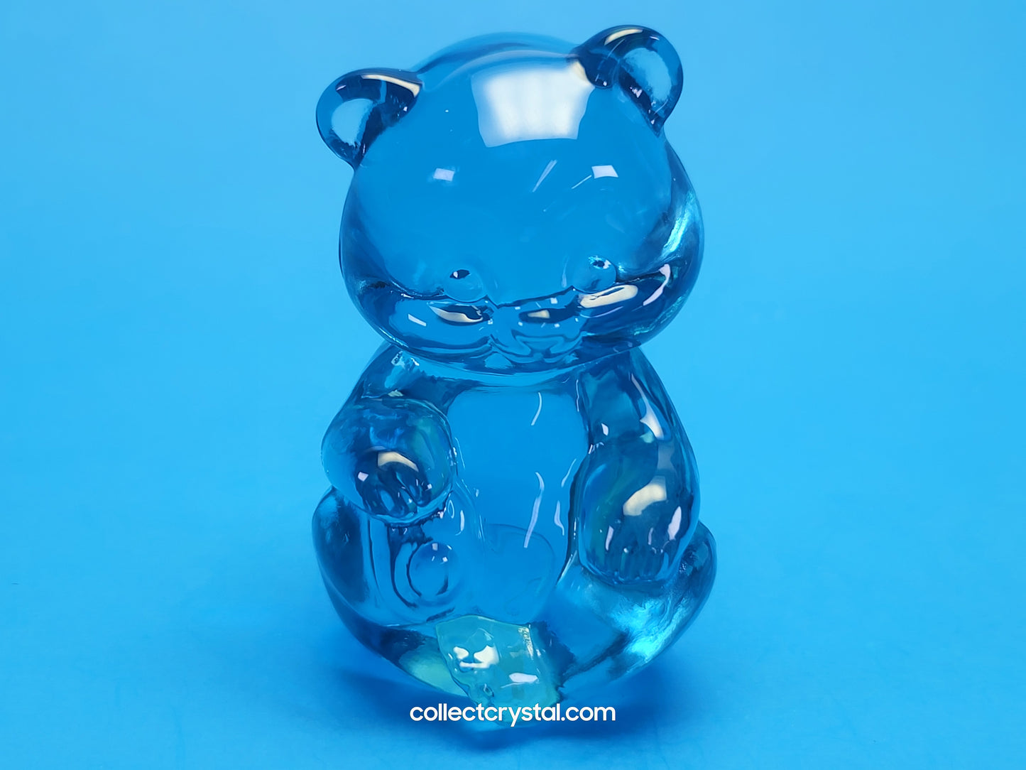 Fenton Bear Mini Small Figurine - Art Glass Cobalt Blue Miniature Sitting
