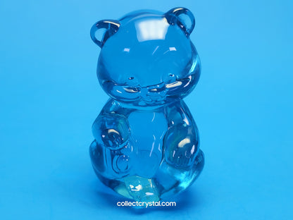 Fenton Bear Mini Small Figurine - Art Glass Cobalt Blue Miniature Sitting